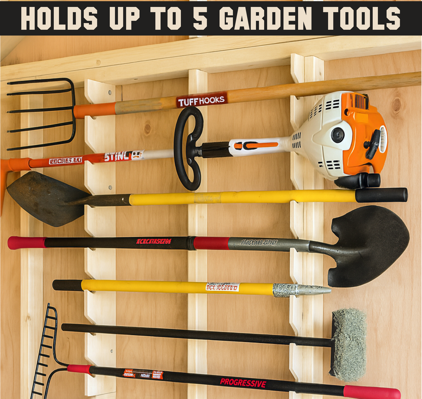 Large Garden Tool Organizer (5 spot)