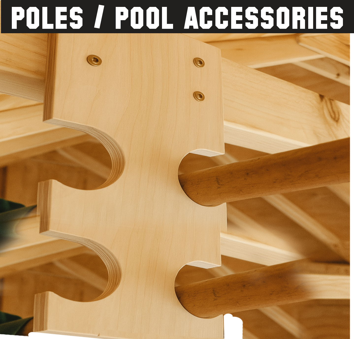 Pole & Pool Skimmer Organizer (ceiling mount)